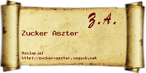 Zucker Aszter névjegykártya